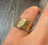Vintage Faceted Harem Ring in 14K Gold, Size 5 (S)