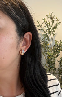 Sculptural Natural Opal and Diamond Earrings in 14K Gold (S)