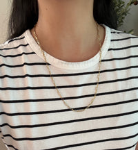 Paperclip Chain in 18K Gold, 24” Long (I)