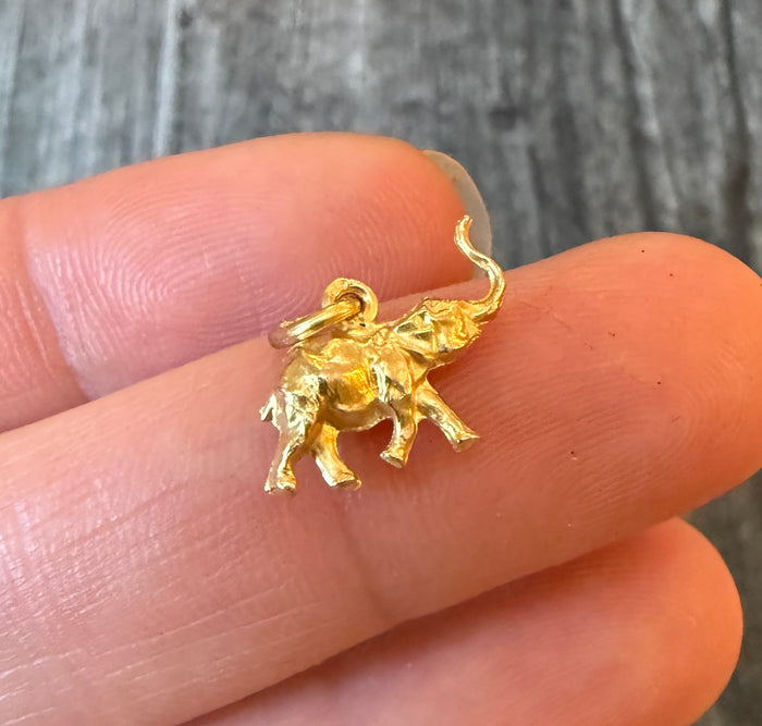 French 18K Gold Elephant Charm