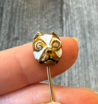 Antique Diamond and Enamel Dog Stick Pin (S)