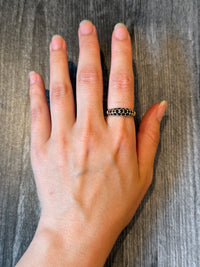 Sapphire Encrusted 14K Gold Mini Bombe Ring (I)
