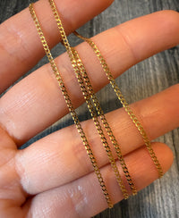 Thin 14K Gold Curb Link Chain, 20” Long (S)