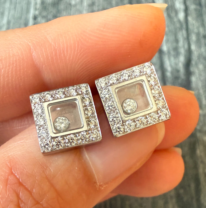 Chopard Happy Diamonds Icons 18K White Gold Earrings (J)