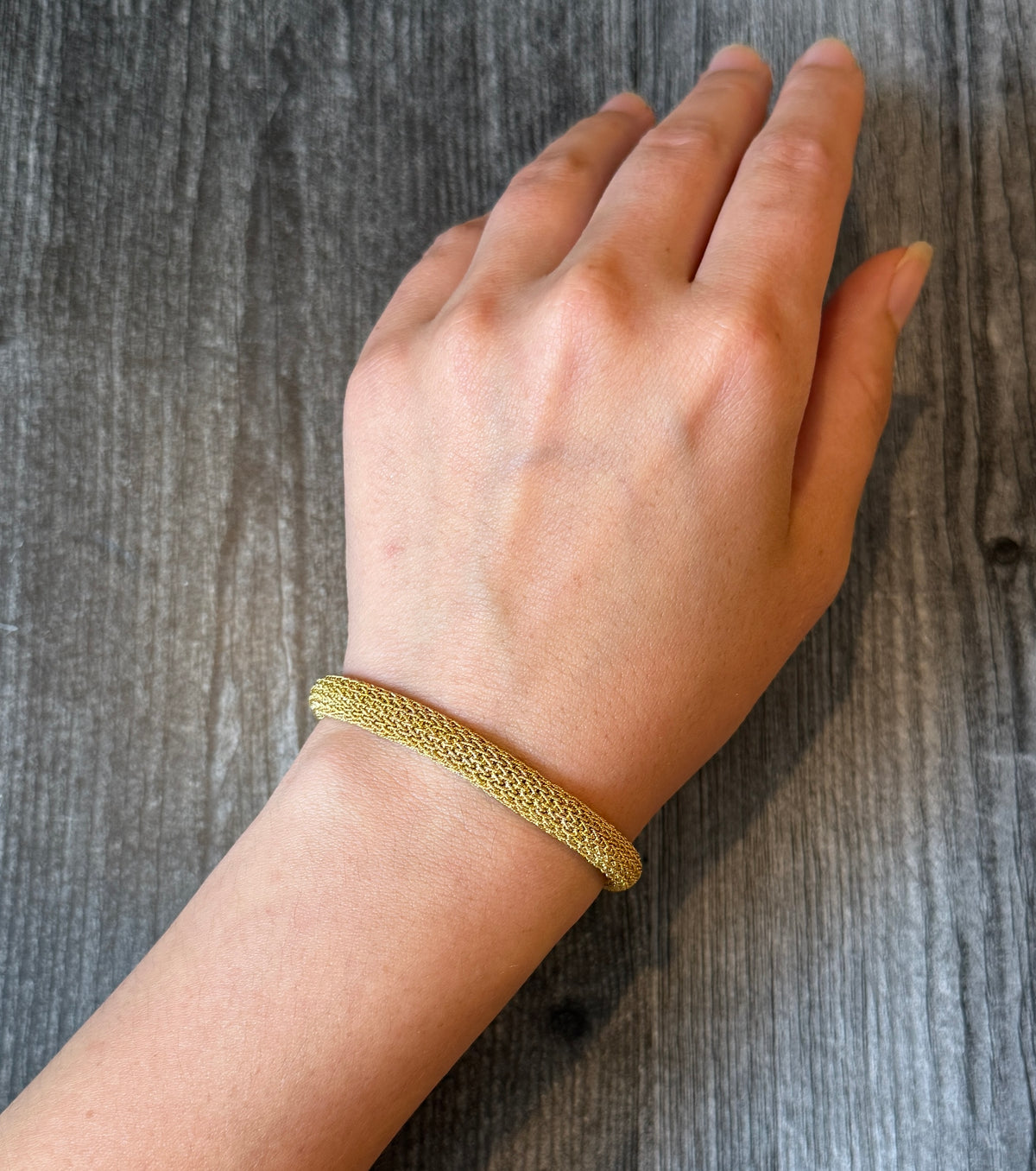 Vintage 18K Gold Mesh Bracelet 1/2 (I)