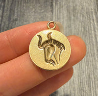 Larter & Sons Zodiac Capricorn or Goat Intaglio Charm in 14K Gold 2/2 (A)