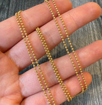 Long 14K Gold Ball Chain, 29.75” Long