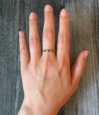 Black Diamond Chain Ring in 14K Gold