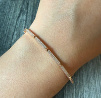 Diamond Pave Pyramid Bangle in 14K Rose Gold