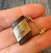 Knock On Wood Good Luck Talisman Charm in 14K Gold