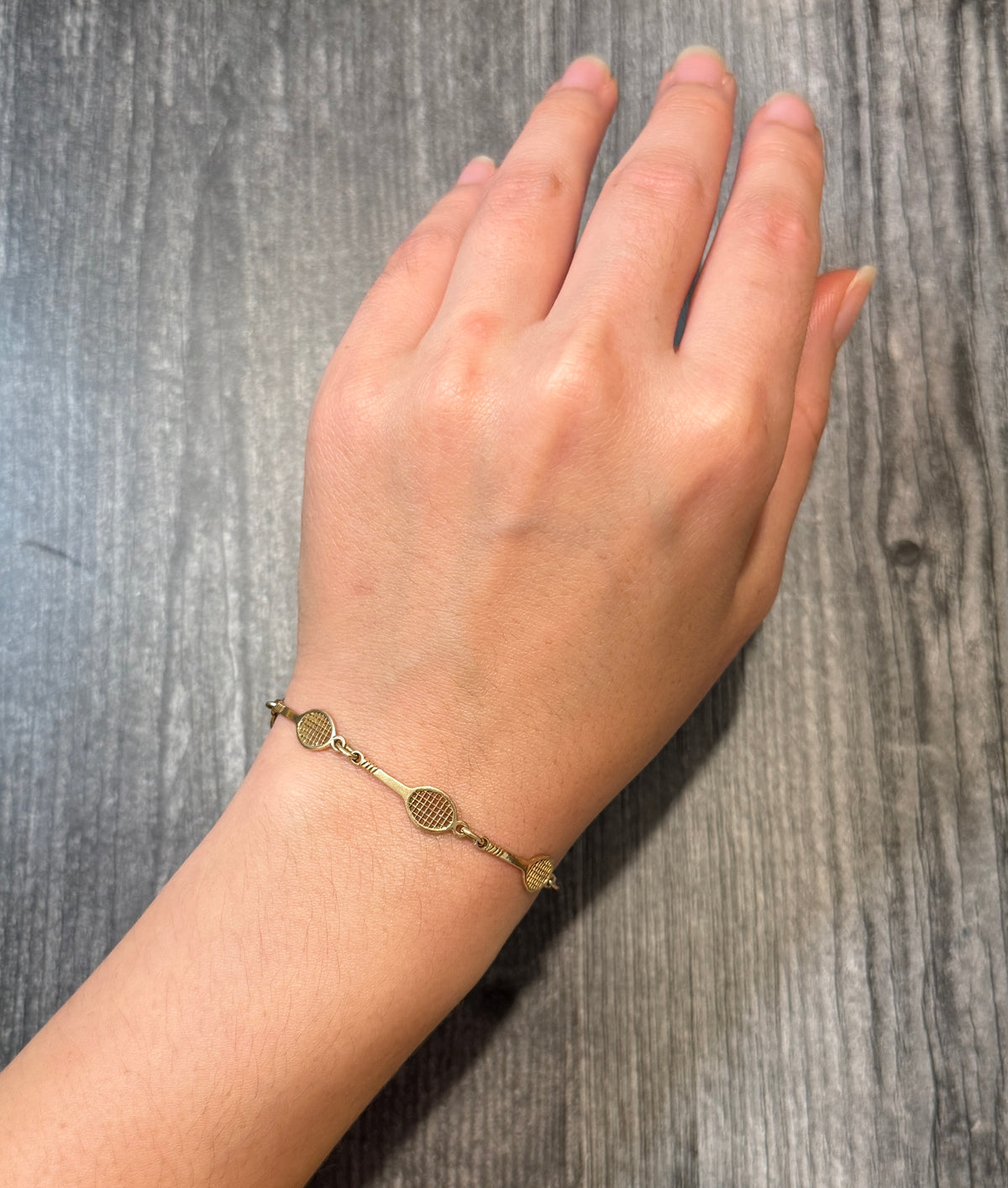 Tennis Racket Bracelet in 14K Gold (A)