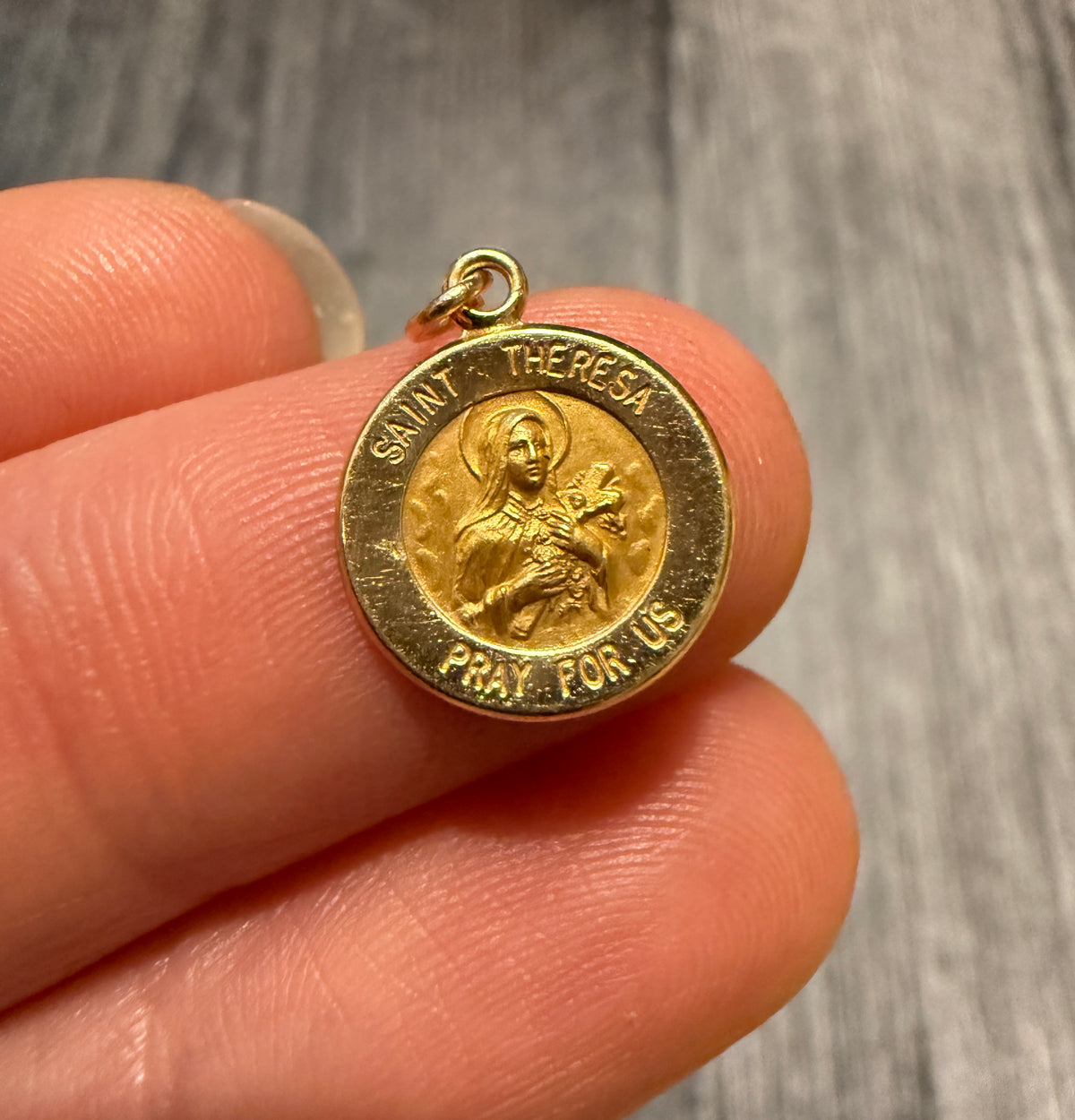Saint Theresa Medal in 14K Gold