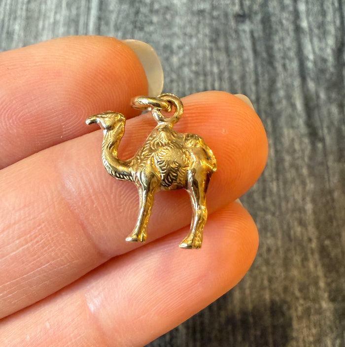Puffy Camel Charm in 14K Gold