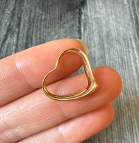 Open Heart Charm in 14K Gold