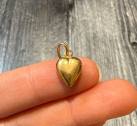 Mini Puffy Heart Charm in 18K Gold