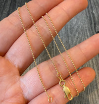 Classic 18K Gold Ball Chain, 18.25” Long