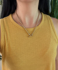 Belcher Link 14K Gold Toggle Clasp Chain, 19.75” Long