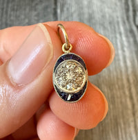 Art Deco Oval Diamond and Sapphire Target Charm