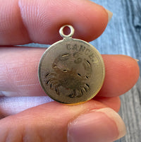 Vintage Cancer Zodiac Charm in 14K Gold
