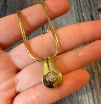 Di Modolo Diamond Slide Pendant and  18K Gold Double Row Snake Chain (i)