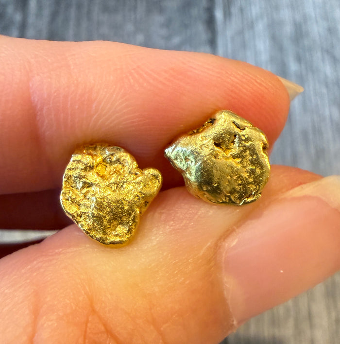 Gold Nugget Stud Earrings
