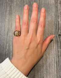 Midcentury Star Bombe 14K Rosy Gold Ring