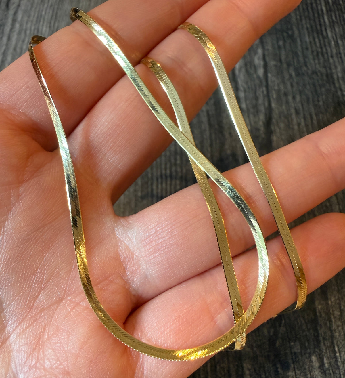 Thin 14K Gold Omega Chain, 20” Long (A)
