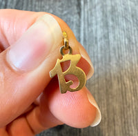 Lucky "13" Charm in 18K Gold (M)