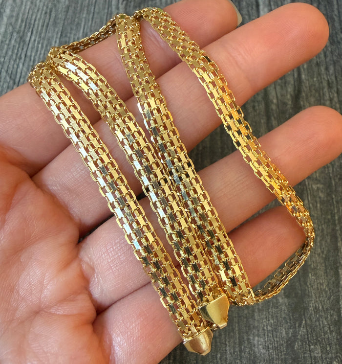 Vintage 14K Gold Bismarck Mesh Style Chain, 18” Long (A)