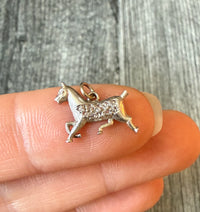 Art Deco Diamond Horse Charm in Platinum (H)