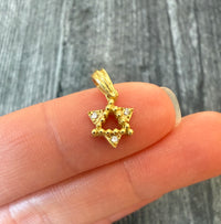 Mini Star Of David Diamond and 18K Gold Charm