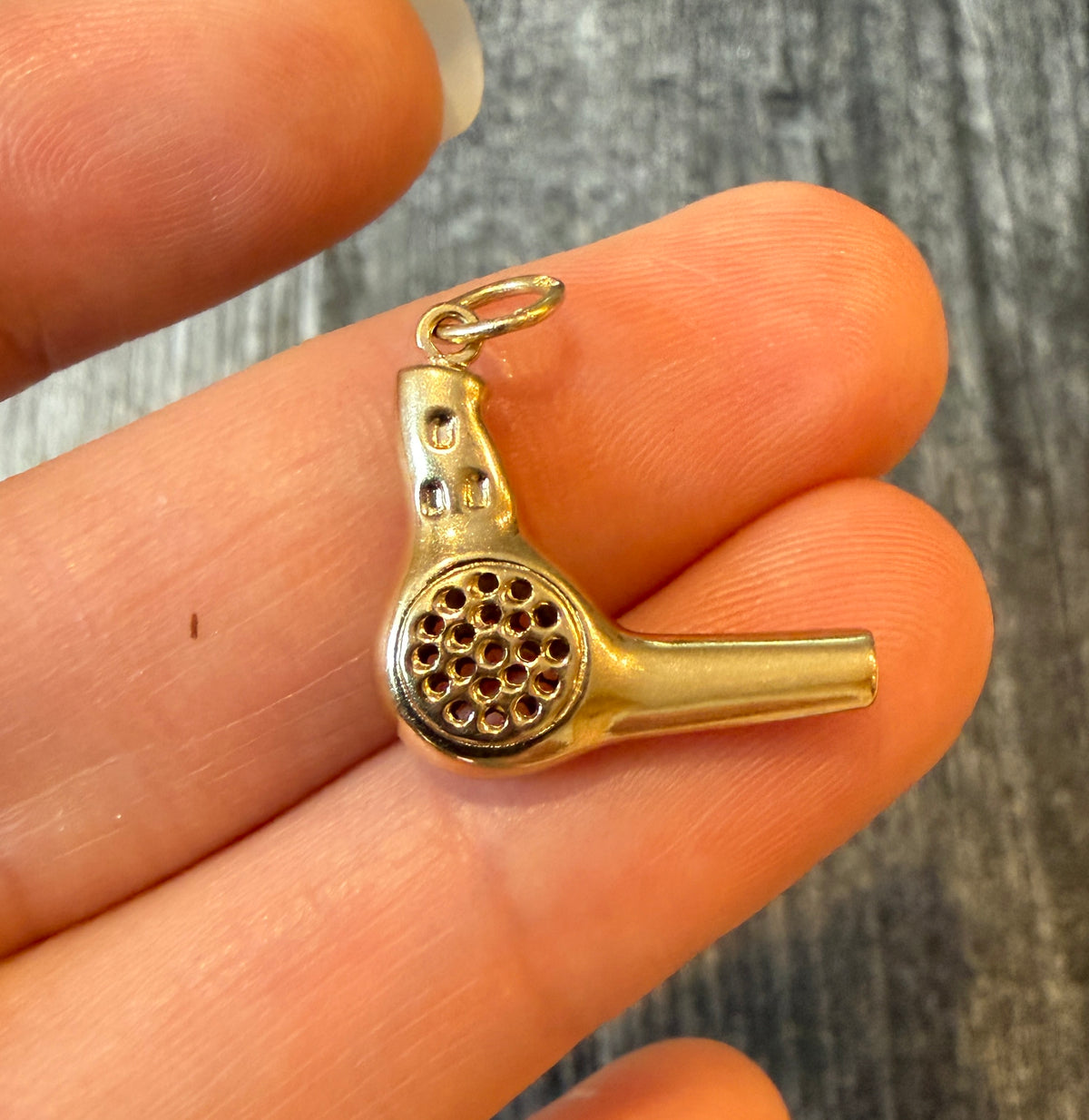 Vintage Hair Dryer Charm in 14K Gold