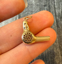 Vintage Hair Dryer Charm in 14K Gold