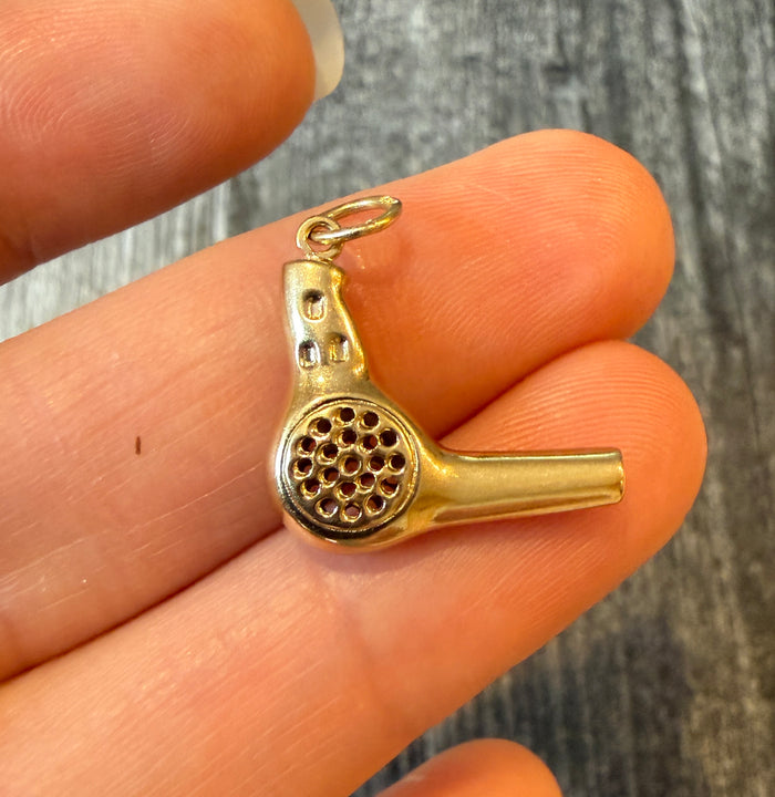 Vintage Hair Dryer Charm in 14K Gold