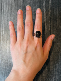 Carved Carnelian Intaglio Warrior Ring in 10K Rose Gold (S)