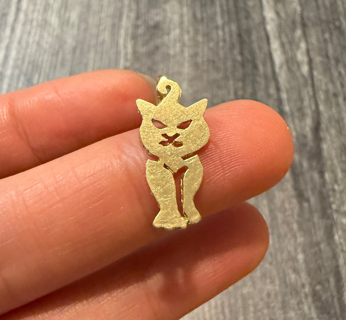 Fierce 14K Gold Kitty Cat Charm