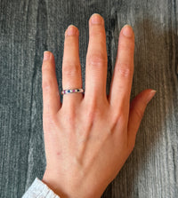 Ruby, Sapphire, and Diamond Band in 14K White Gold