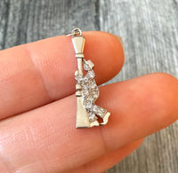 Art Deco Diamond Drunkard and Lamp Post Charm in Platinum (H)