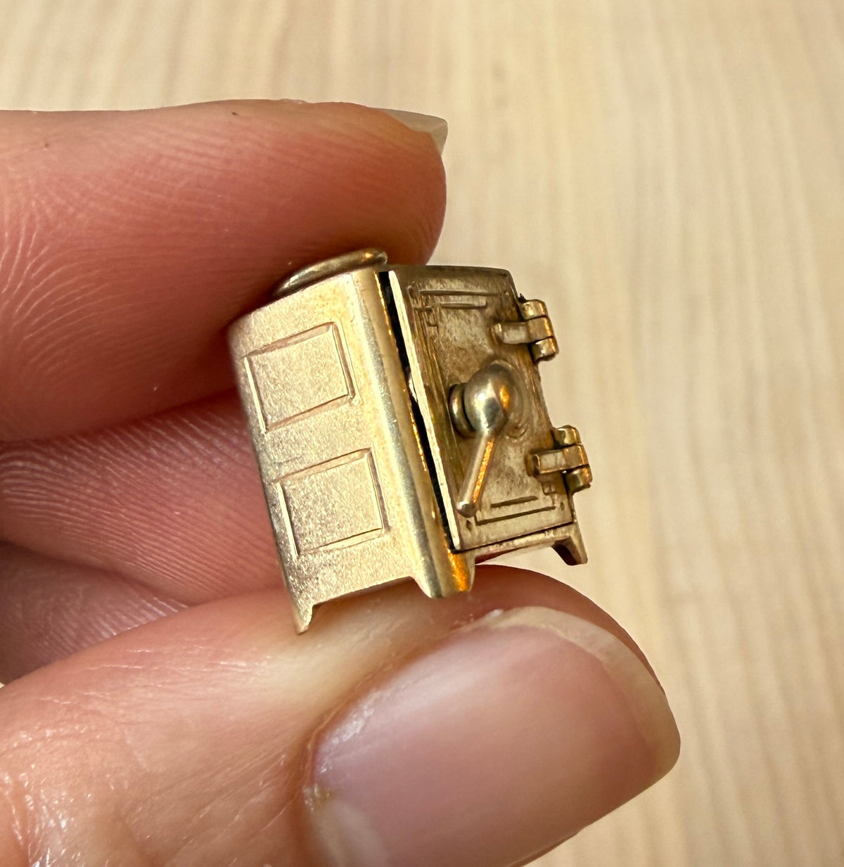 Vintage Movable Safe Charm in 14K Gold
