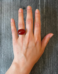 Domed Carnelian Ring in 14K Gold