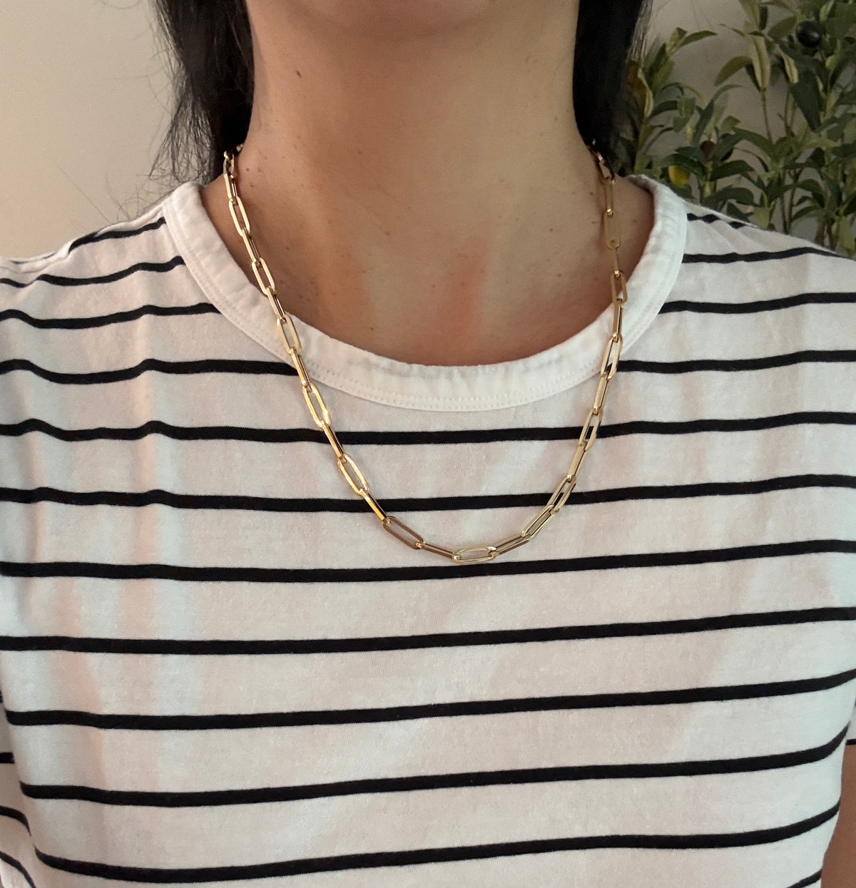Long Paperclip Chain in 14K Gold, 21.75” Long (A)