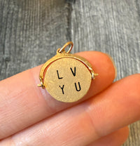 "I LOVE YOU" Spinner Charm in 14K Gold