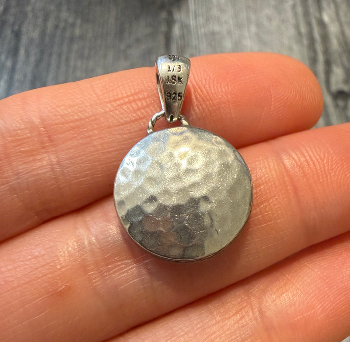 John Hardy Hammered Reversible 18K Gold & Sterling Silver Charm (S)