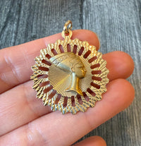 Large Reversible Lady Fortuna and Nefertiti Charm in 14K Gold (A)