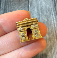 French Arc De Triomphe Charm in 18K Bicolor Gold