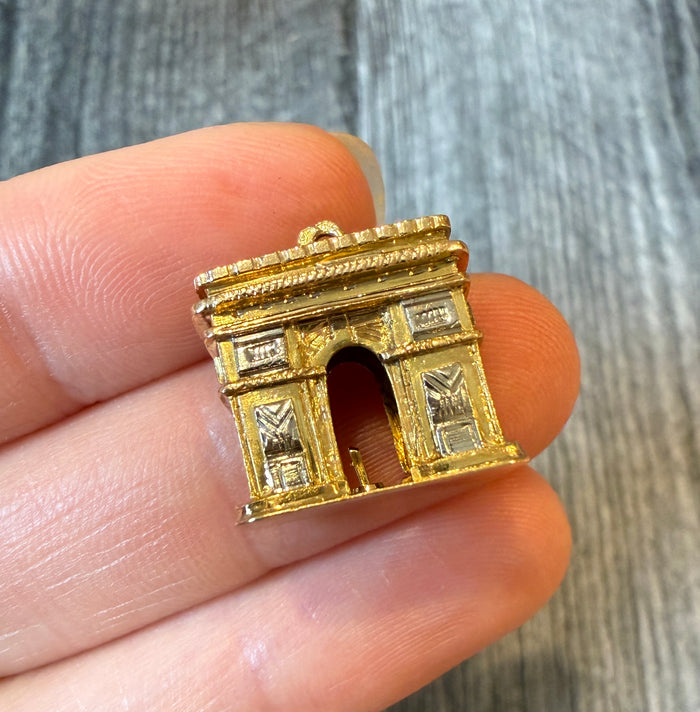 French Arc De Triomphe Charm in 18K Bicolor Gold