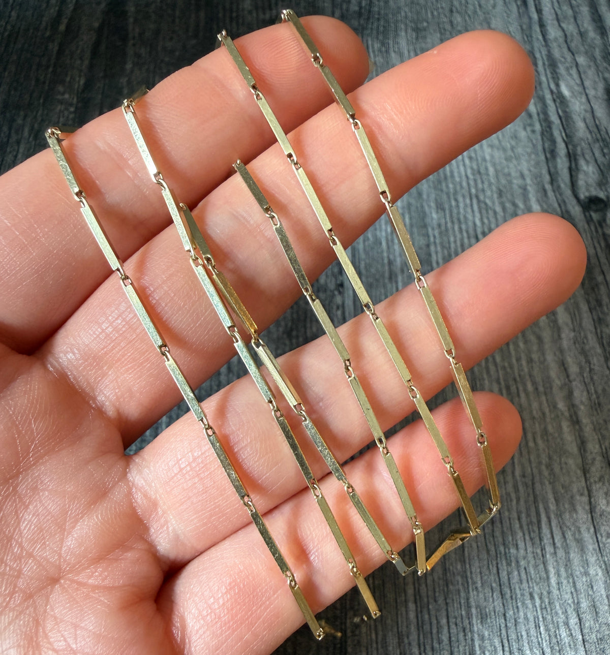 Uno A Erre 14K Gold Bar Link Chain, 31” Long (A)