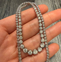 Graduated 4.7 Carat Diamond Tennis Necklace, 16" Long (S)