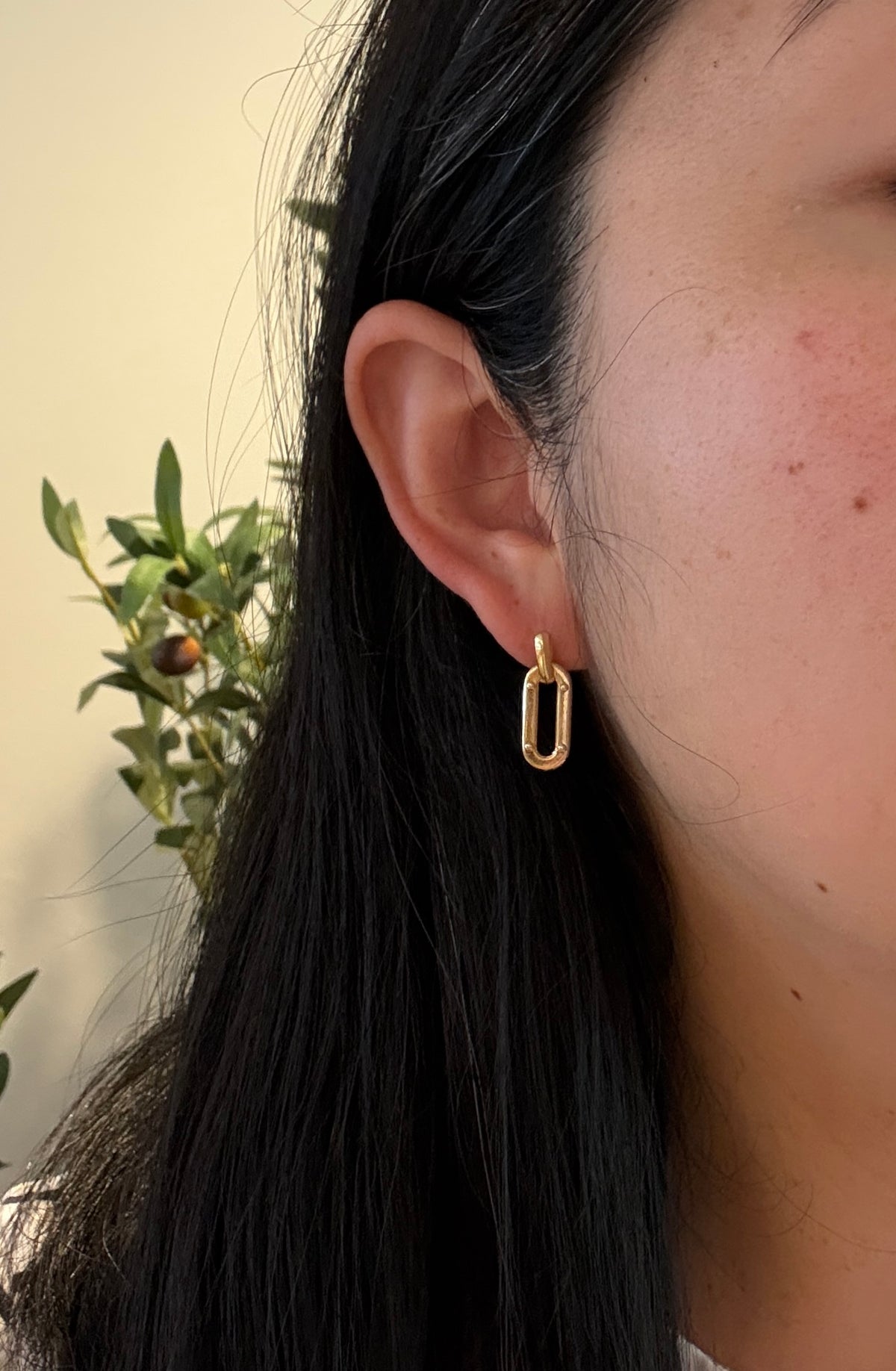 Industrial Paperclip Earrings in 18K Gold Dangle Earrings