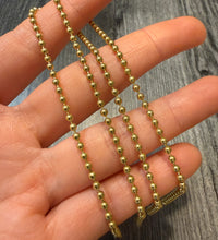 Classic Gold Ball Chain in 18K Gold, 20” Long (F)